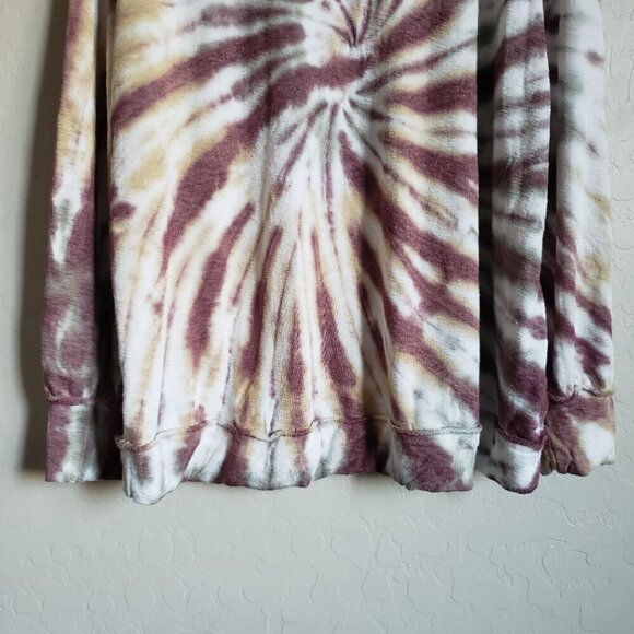 Easel Oversized Tie Dye Drop Shoulder Sweater Raw Edge Multicolor Womens Medium - Picture 4 of 9